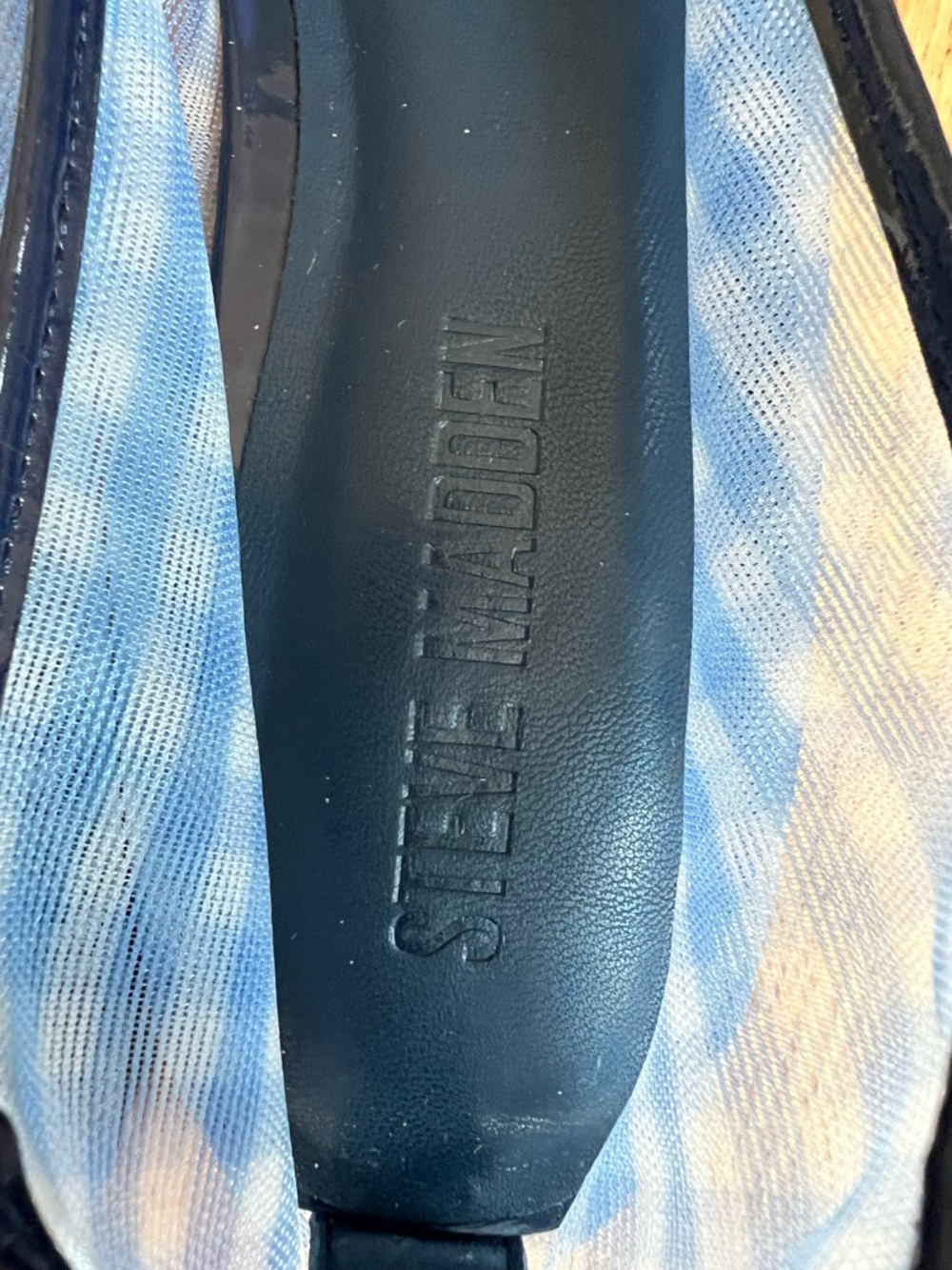 New Steve Madden Women's Meadow Ballet Flats in Blue Gingham Mesh Size 7.5 - Picture 5 of 9